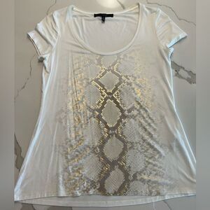 White House Black Market snake skin print T-shirt size M